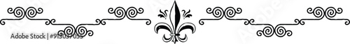 Seamless Celtic Spiral Border Graphic - Fleur de Lys