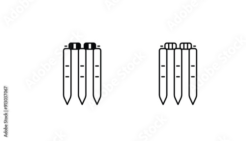 Wickets icon design with white background stock illustration