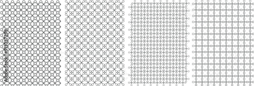 Seamless Geometric Abstract Vector Pattern Background, Unique Colorable Seamless Vector Pattern Set. 