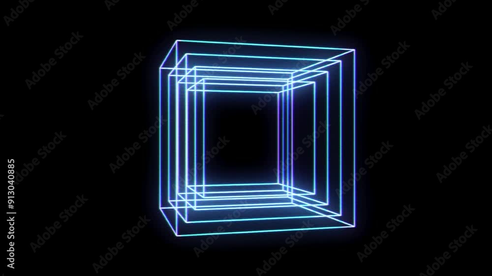 Mesh of multiple cubes inside each other rotating among them, Mesh of multiple cubes inside each other rotating among them,