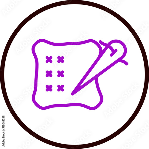 Patch Vector Line Purple Circle Black