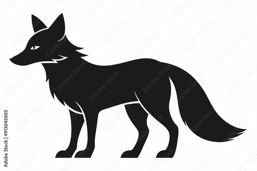 Fox line art silhouette vector Fox line art silhouette vector