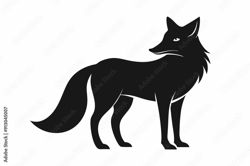 Fox line art silhouette vector Fox line art silhouette vector