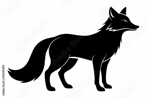 Fox line art silhouette vector