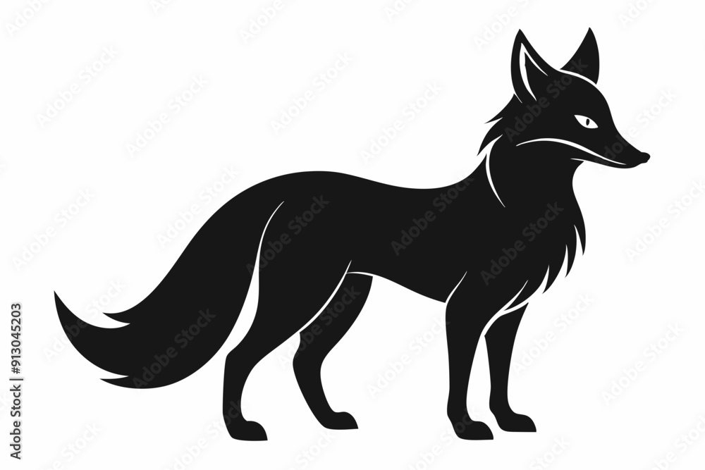 Fox line art silhouette vector Fox line art silhouette vector