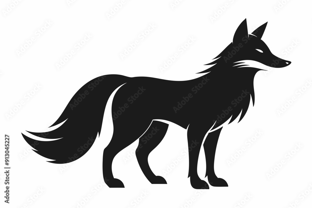 Fox line art silhouette vector Fox line art silhouette vector