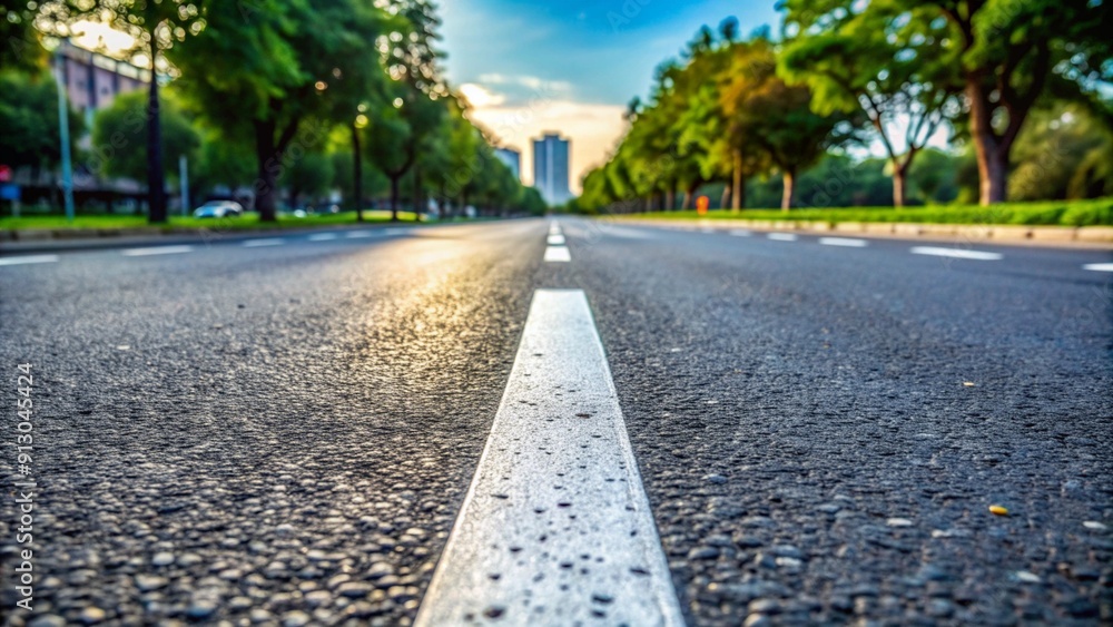 White dotted line on city asphalt road background.
White dotted line on city asphalt road background.