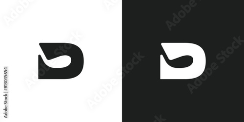 Letter D Stick Golf Logo Design