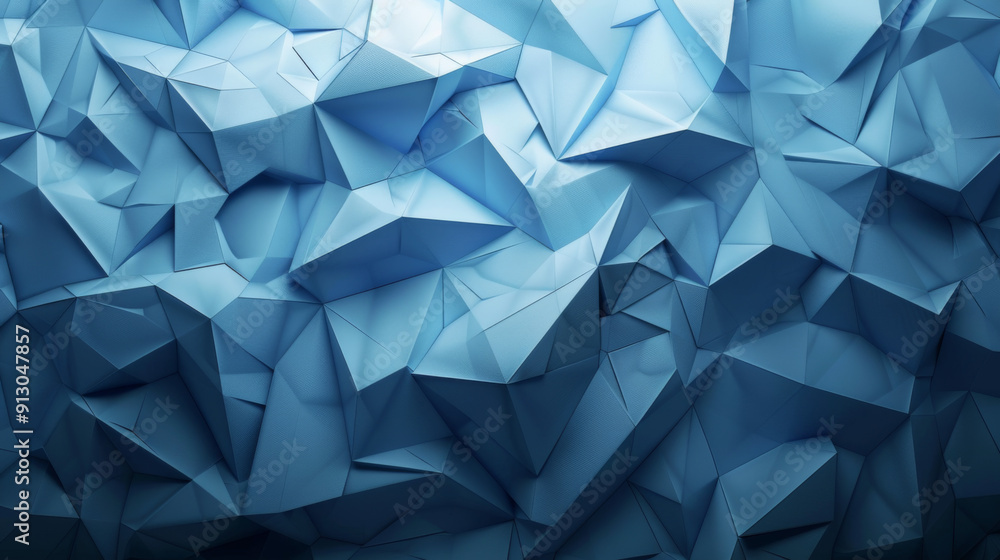 Geometric Blue Asset, Generative AI Illustration Geometric Blue Asset, Generative AI Illustration