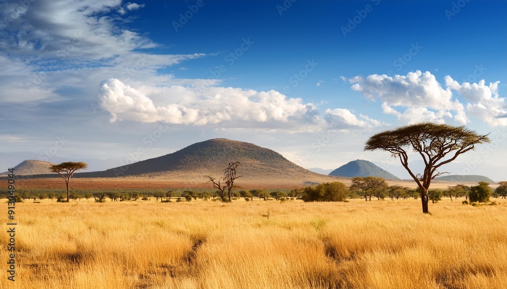 Fototapeta premium savannah natural landscape, AI generated