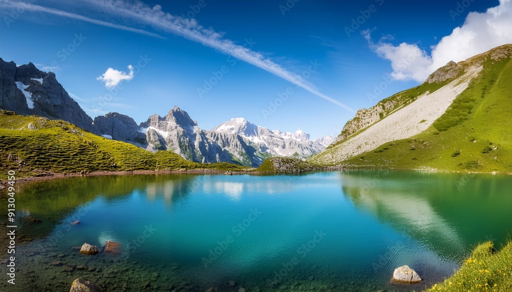Fototapeta premium alpine natural landscape, AI generated