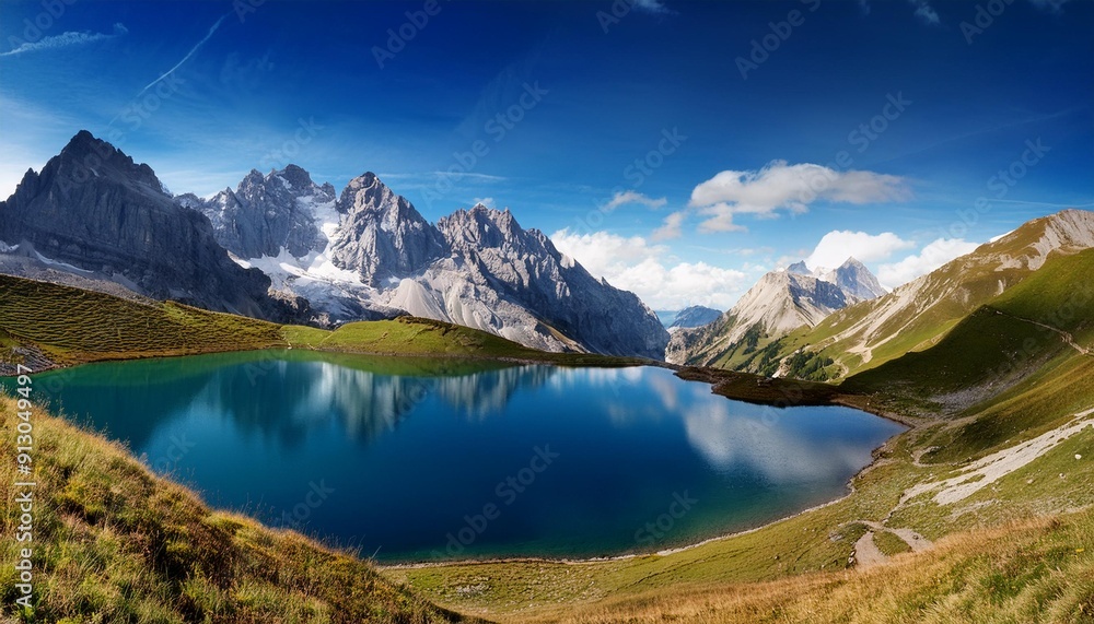 alpine natural landscape, AI generated alpine natural landscape, AI generated