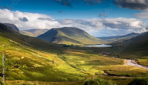 scottish lowlands landscape, AI generated