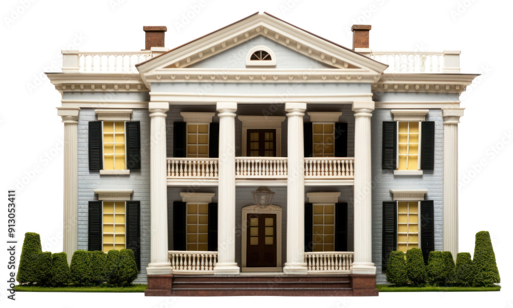 Fototapeta premium PNG House architecture building white background.
