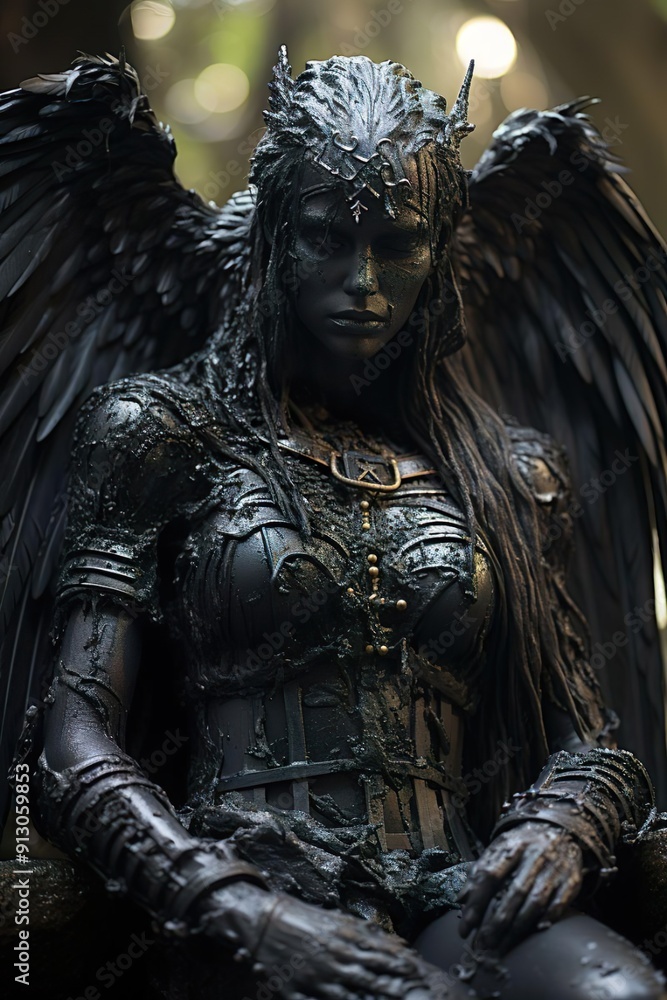 Bronze statue of an angel Bronze statue of an angel