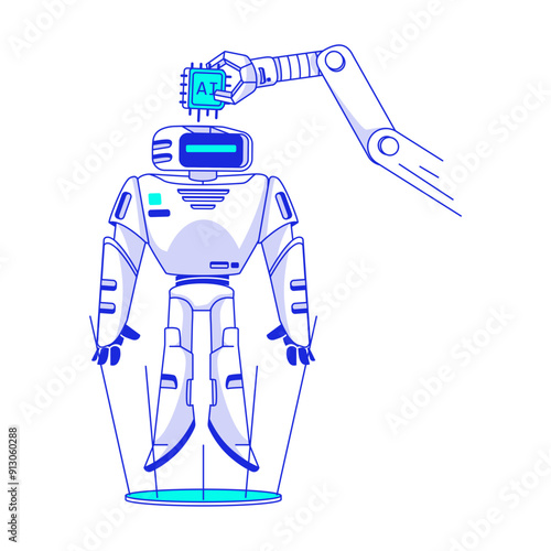 Artificial intelligence robot updates system chip