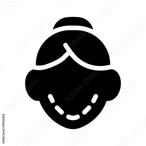 chin glyph icon