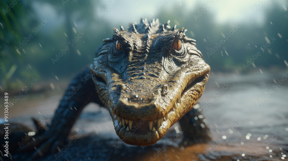 Obraz premium crocodile in the water