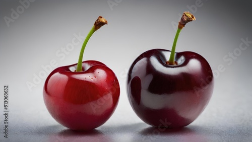 Cherry photo on a solid color background, high definition cherry photo,