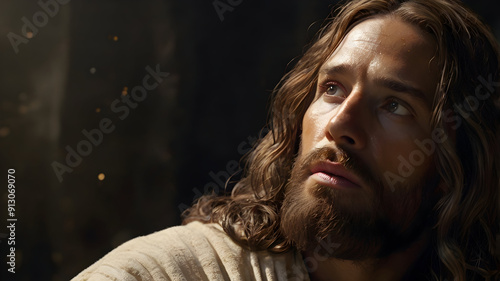 Divine Portrait of Jesus with Realistic and Ethereal Quality
