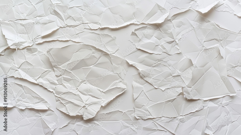 Abstract texture of crumpled white paper creating a pattern Abstract texture of crumpled white paper creating a pattern