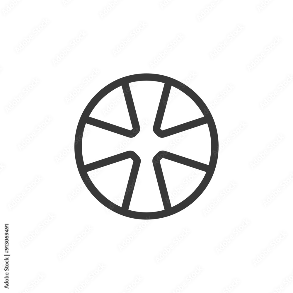 Black and White Circular Graphic With Cross Shaped Lines Black and White Circular Graphic With Cross Shaped Lines