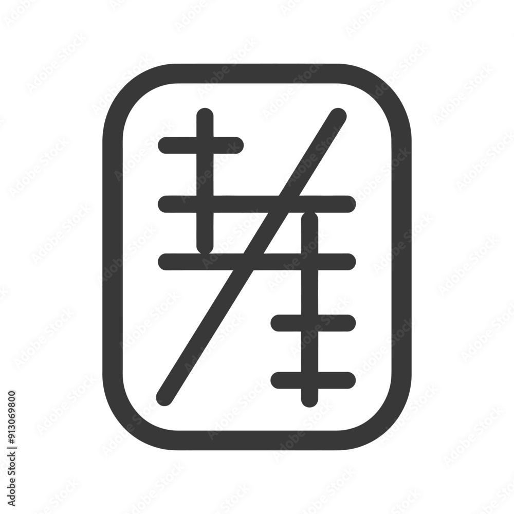 Obraz premium Black and White Icon Depicting a Japanese Character