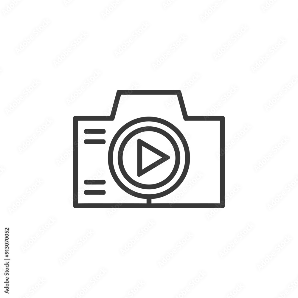 Camera Icon with Play Button Inside a Circle Camera Icon with Play Button Inside a Circle