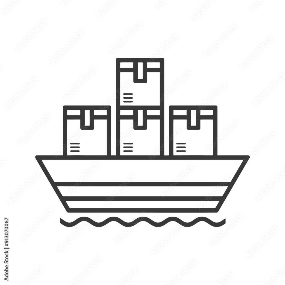 Cargo Ship with Boxes on Deck Cargo Ship with Boxes on Deck