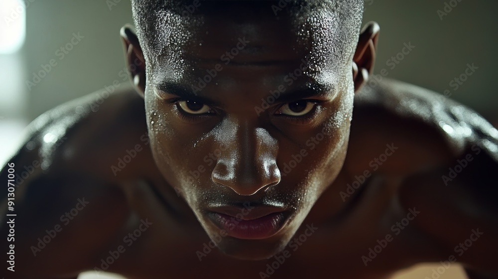 Obraz premium Determined athlete workout session with focus on intensity