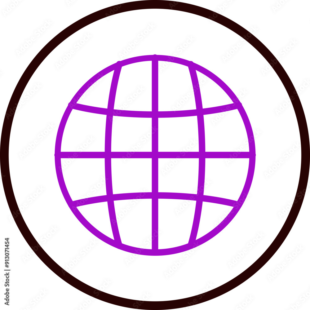 Worldwide Vector Line Purple Circle Black Worldwide Vector Line Purple Circle Black