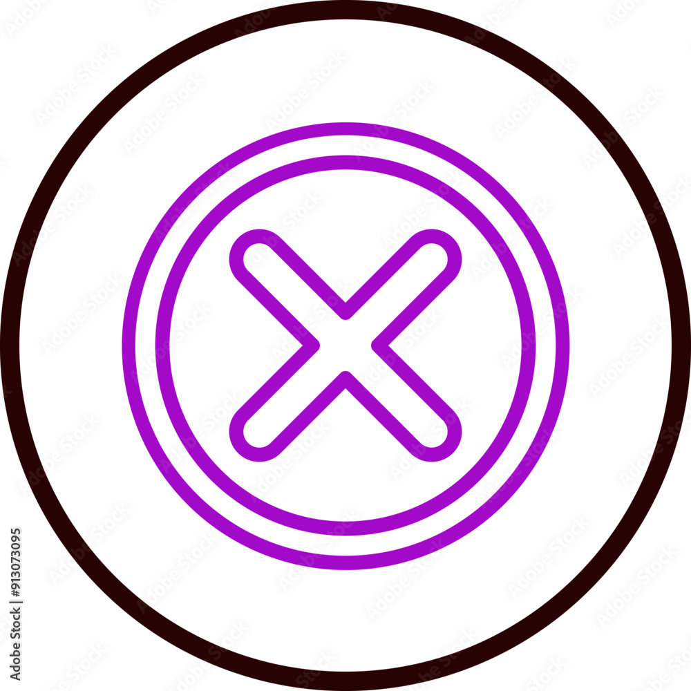 Obraz premium Rejection Vector Line Purple Circle Black