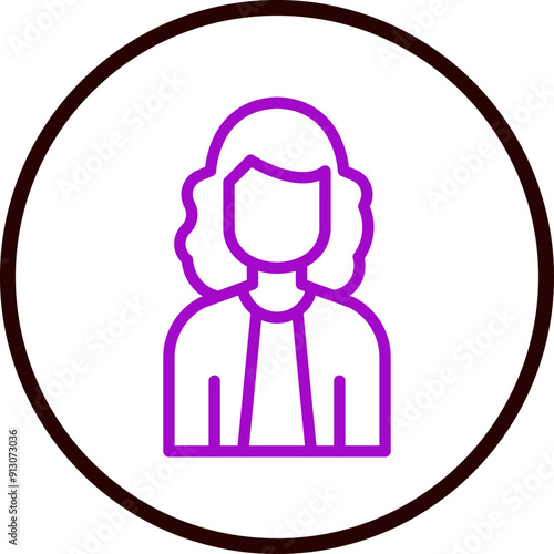 Judge Vector Line Purple Circle Black