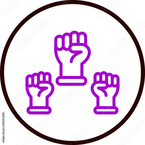 Protest Vector Line Purple Circle Black