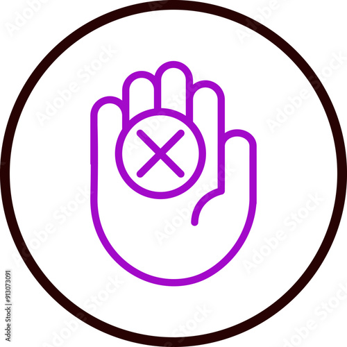 Refuse Vector Line Purple Circle Black