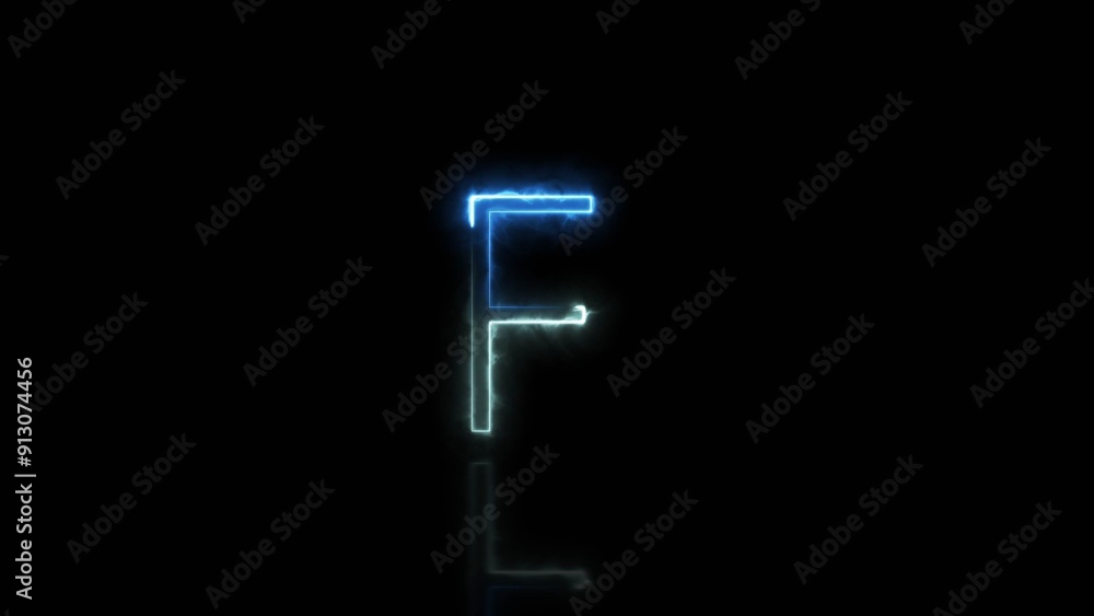 Glowing Neon Effect Letter Icon Illustration and Neon Alphabet Isolated on Black Background. Glowing Neon Effect Letter Icon Illustration and Neon Alphabet Isolated on Black Background.