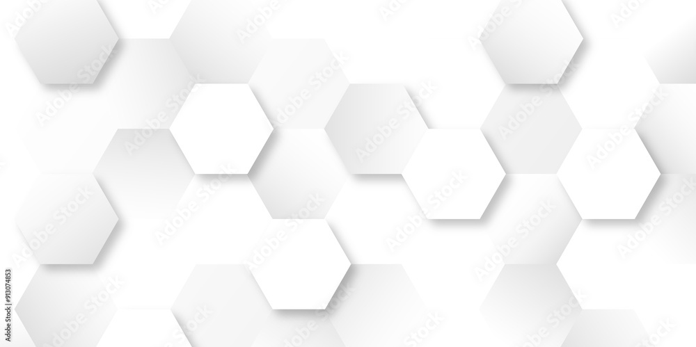 Abstract white and gray hexagonal honeycomb pattern background. hexagon concept design abstract technology background vector. 3d honeycomb paper texture gray copy space, Wallpaper for text. Abstract white and gray hexagonal honeycomb pattern background. hexagon concept design abstract technology background vector. 3d honeycomb paper texture gray copy space, Wallpaper for text.