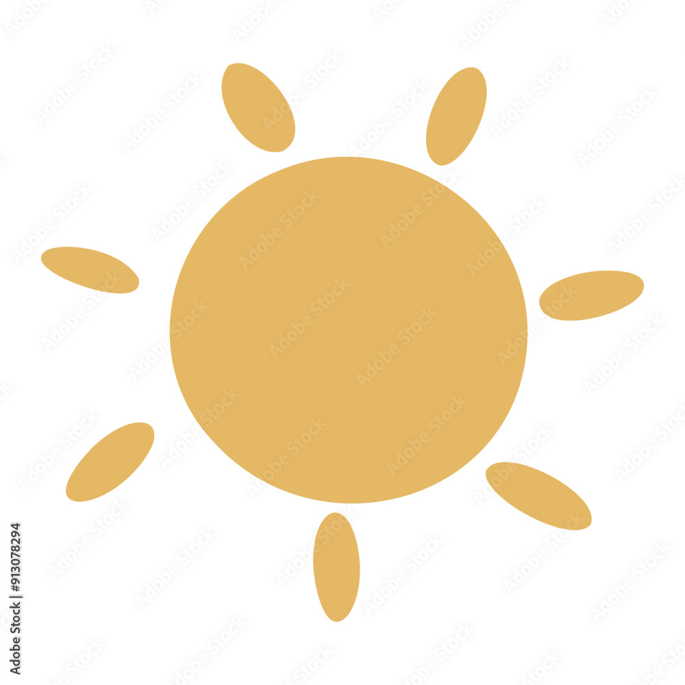 A simple yellow sun icon with rays A simple yellow sun icon with rays