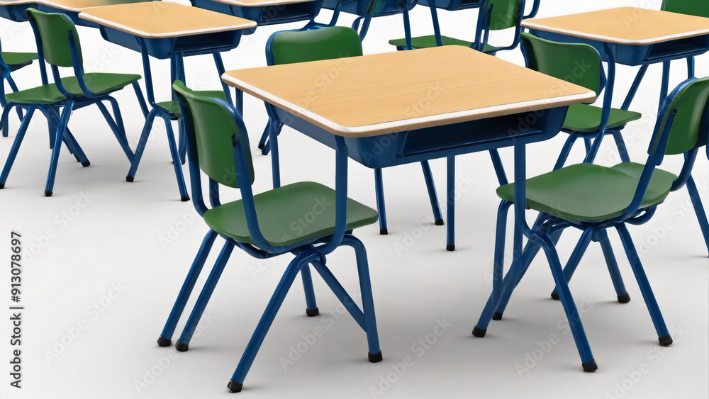 Fototapeta premium Beautiful cartoon classroom concept for school art