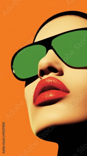 A captivating retro design showcases bold lips and striking sunglasses © Leli