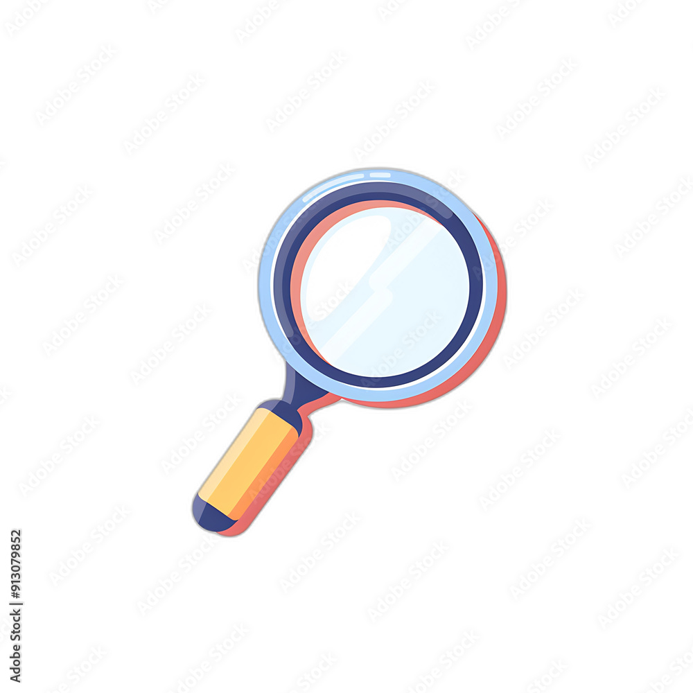 Minimalist Flat Design of Magnifying Glass on White Background V6 Minimalist Flat Design of Magnifying Glass on White Background V6