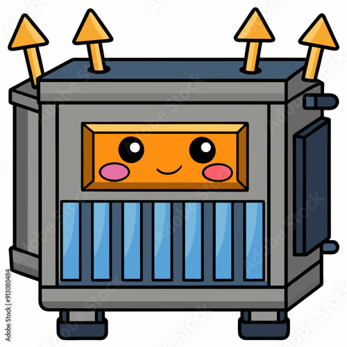 An electric furnace transformer art vector