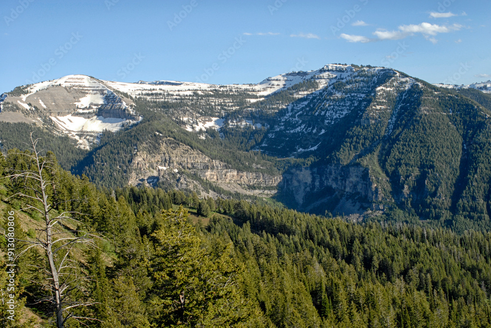 Fototapeta premium Snowcapped mountains in Grand Targhee Resort