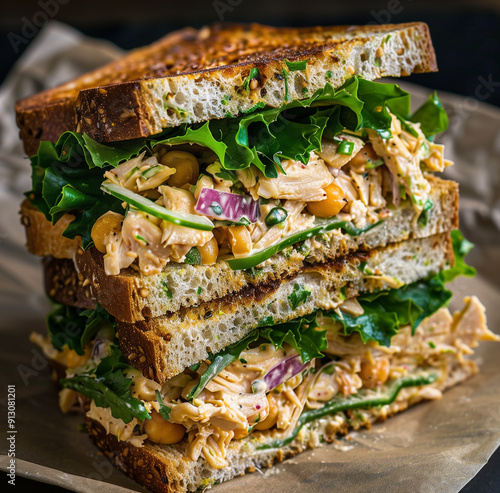 chickpea chicken salad sandwiches