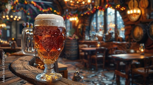 A Glass of Beer in a Cozy Pub.