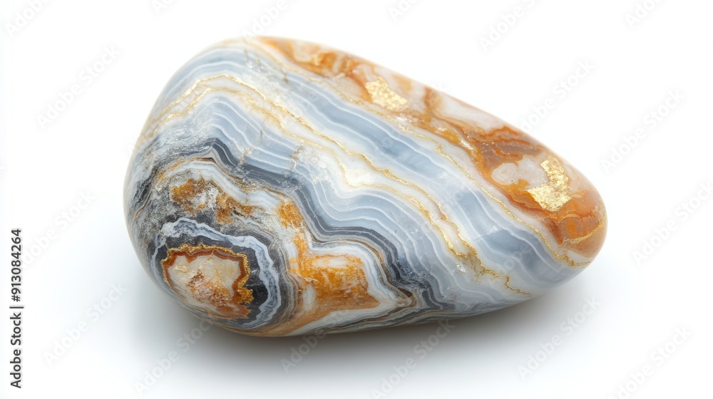 Mesmerizing Pietersite Stone with Intricate Blue and Gold Patterns - Close-up Macro Photography Mesmerizing Pietersite Stone with Intricate Blue and Gold Patterns - Close-up Macro Photography
