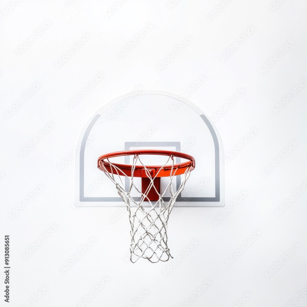 Basketball Hoop and Backboard on White Background. Generative ai Basketball Hoop and Backboard on White Background. Generative ai