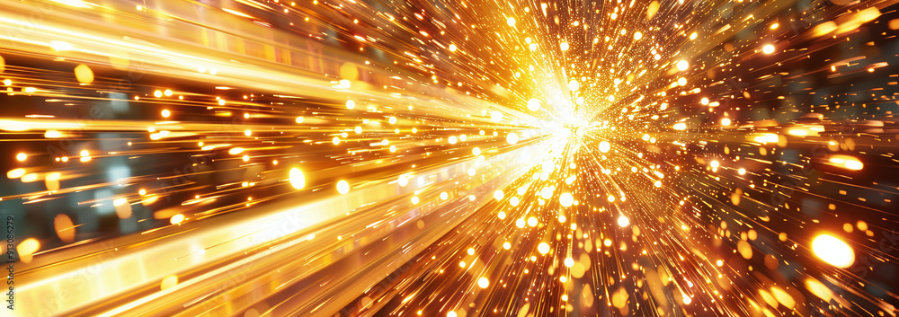 Orange Burst of Light in Futuristic Abstract Design Orange Burst of Light in Futuristic Abstract Design