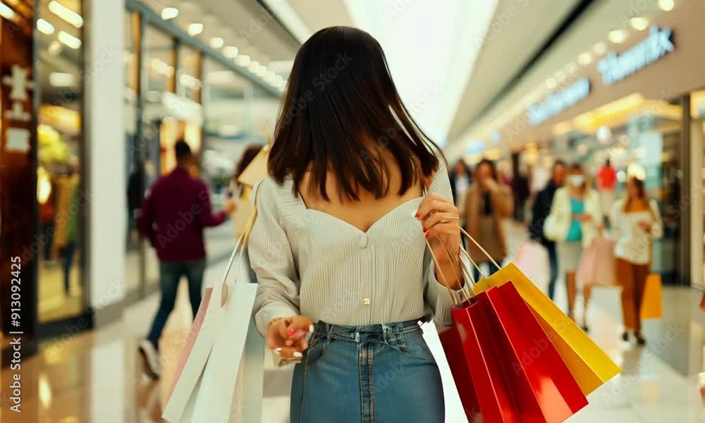 woman shopping in mall woman shopping in mall