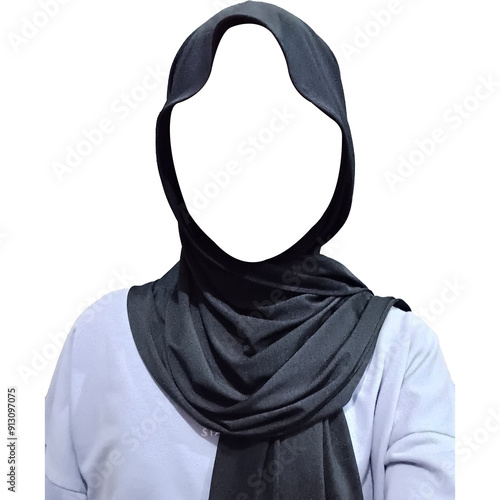 blue clothes without black headscarf